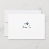 ほこりっぽい青いフローラサンキューカード サンキューカード (裏面)