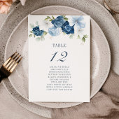 ほこりっぽい青いフローラテーブル番号12座席表 招待状