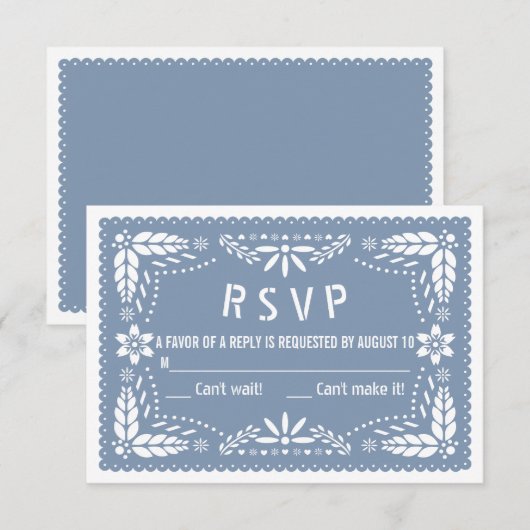 ほこりっぽい青いフローラパペルのピカド赤ちゃんシャワー 出欠カード (正面/裏面)