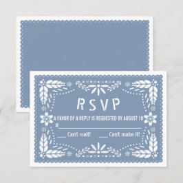 ほこりっぽい青いフローラパペルのピカド赤ちゃんシャワー 出欠カード