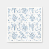 ほこりっぽい青いフローラヴィンテージテディベア赤ちゃんシャワー スタンダードカクテルナプキン (正面)