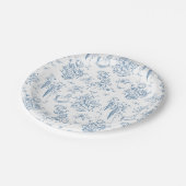 ほこりっぽい青いフローラヴィンテージテディベア赤ちゃんシャワー ペーパープレート (アングル)