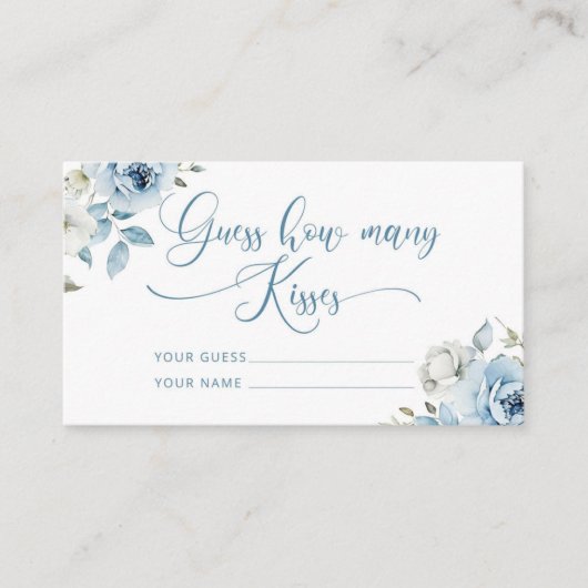 ほこりっぽい青いフローラ何人のキスブライダルゲーム エンクロージャーカード (正面)