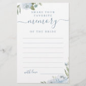 ほこりっぽい青いフローラ共有メモリブライダルシャワー (正面)