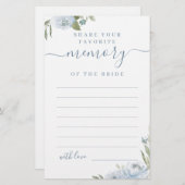 ほこりっぽい青いフローラ共有メモリブライダルシャワー (正面/裏面)