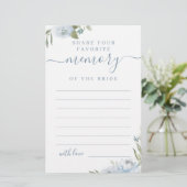 ほこりっぽい青いフローラ共有メモリブライダルシャワー (スタンド正面)