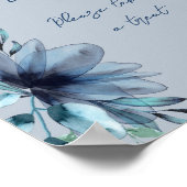 ほこりっぽい青いフローラ愛は甘いブライダルシャワーポー ポスター (角)