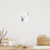 ほこりっぽい青いフローラ愛は甘いブライダルシャワー ポスター (キッチン)