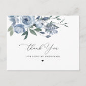ほこりっぽい青いフローラ感謝していお前の花嫁付きカード ポストカード (正面)