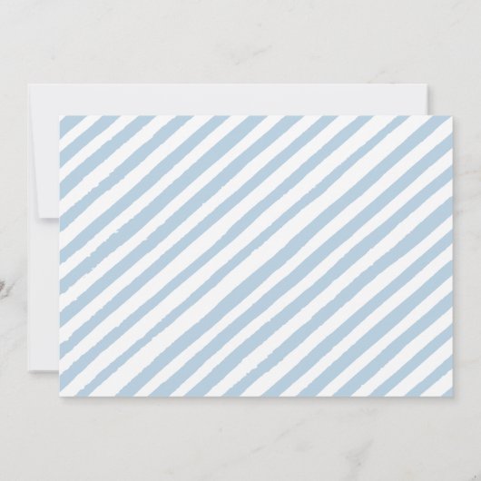 ほこりっぽい青いフローラ男の赤ちゃんのシャワー写真の招待状 招待状 (裏面)