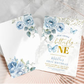 ほこりっぽい青いフローラ私たちの小さな蝶のターン1 招待状