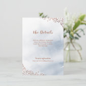 ほこりっぽい青いフローラ結婚ラスティックの挿入カード エンクロージャーカード (スタンド正面)