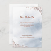 ほこりっぽい青いフローラ結婚ラスティックの挿入カード エンクロージャーカード (正面/裏面)