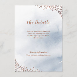 ほこりっぽい青いフローラ結婚ラスティックの挿入カード エンクロージャーカード