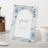 ほこりっぽい青いフローラ結婚式の引き出物はPを1つ取って下さい 台座サイン (インサイチュ)