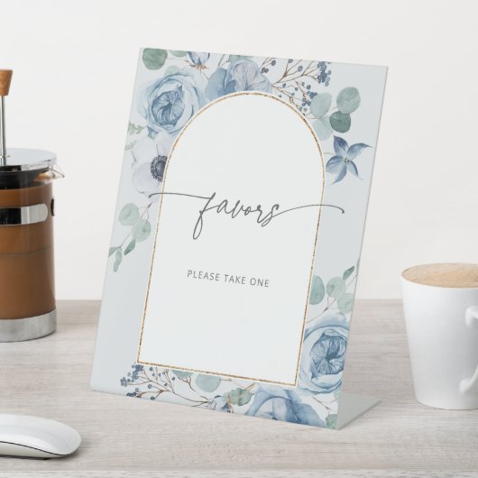 ほこりっぽい青いフローラ結婚式の引き出物はPを1つ取って下さい 台座サイン (インサイチュ)