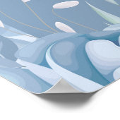 ほこりっぽい青いフローラ赤ちゃんシャワー座席表 ポスター (角)