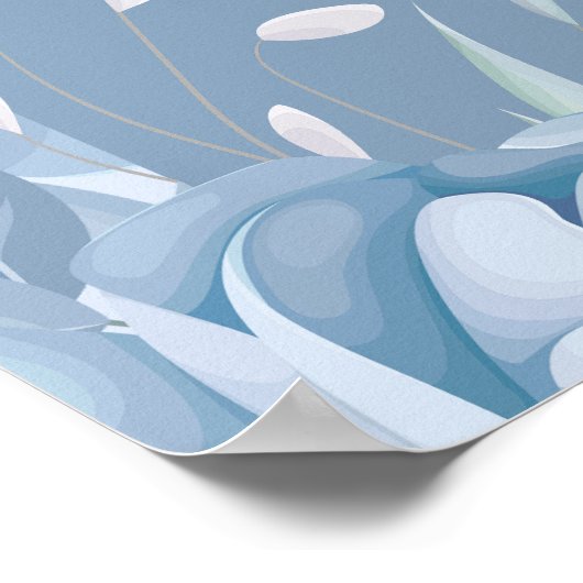 ほこりっぽい青いフローラ赤ちゃんシャワー座席表 ポスター (角)