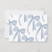 ほこりっぽい青いブライダルシャワーレシピ要求エンクロージャ 招待状 (裏面)