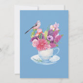 ほこりっぽい青いブライダルシャワー、午後のお茶の招待状、 招待状 (裏面)