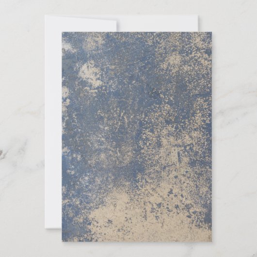 ほこりっぽい青いライン石の書道30歳の誕生日 招待状 (裏面)