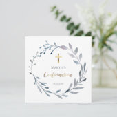 ほこりっぽい青いリース確認 招待状 (スタンド正面)