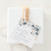 ほこりっぽい青いワイルドフラワーズベビーで開花のボーイシャワー フェイバータグ (インサイチュ)