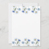 ほこりっぽい青いワイルドフラワーボホベイビーシャワー 招待状 (裏面)