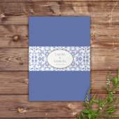 ほこりっぽい青いヴィンテージパターン 招待状ベリーバンド
