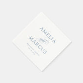 ほこりっぽい青いヴィンテージ結婚書道 スタンダードカクテルナプキン (角)