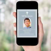 ほこりっぽい青い写真のアーチ第一聖餐式 招待状