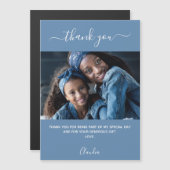 ほこりっぽい青い写真のスクリプ感謝していトyou magnet (正面/裏面)