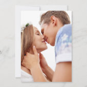 ほこりっぽい青い写真結婚式の日付を保存 セーブザデート (裏面)