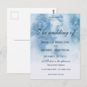 ほこりっぽい青い冬のスクリプト書道ホワイトブランチ ポストカード (正面/裏面)