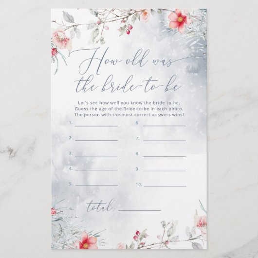 ほこりっぽい青い冬ゲームをする花嫁の年齢 (正面)