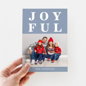 ほこりっぽい青い喜びモダンの写真クリスマス シーズンカード