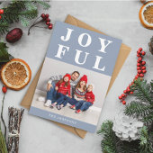 ほこりっぽい青い喜びモダンの写真クリスマス シーズンカード