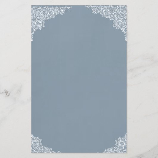 ほこりっぽい青い国ホワイトレースの組み合結婚わせ (裏面)