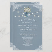 ほこりっぽい青い国ホワイトレースの組み合結婚わせ (正面/裏面)