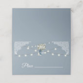 ほこりっぽい青い国ホワイトレースの組み合結婚わせ プレイスカード (外部開封)