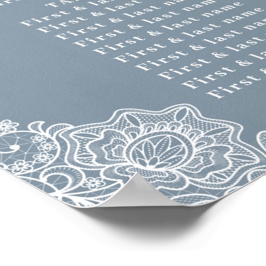 ほこりっぽい青い国ホワイトレースの組み合結婚わせ ポスター (角)