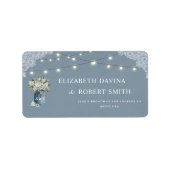 ほこりっぽい青い国ホワイトレースの組み合結婚わせ ラベル (正面)