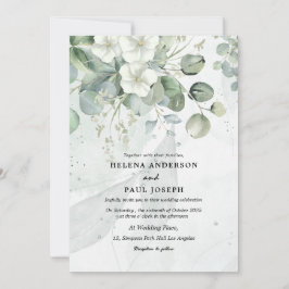 ほこりっぽい青い多肉性ユーカリ結婚カリ 招待状