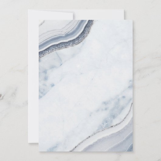 ほこりっぽい青い大理石アゲート結婚ズ 招待状 (裏面)