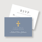 ほこりっぽい青い宗教交叉ボーイファースト・コミュニオン 出欠カード