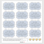 ほこりっぽい青い宛名ラベルのブラケット形状 シール (シート)