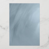 ほこりっぽい青い幾何結婚タイポグラフィ銀 箔招待状 (裏面)