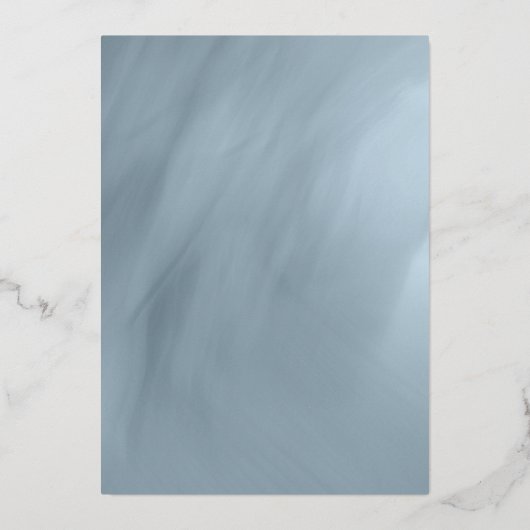 ほこりっぽい青い幾何結婚タイポグラフィ銀 箔招待状 (裏面)