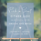 ほこりっぽい青い座席の両側を結婚選ぶ アクリルサイン (ニュートラル)