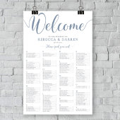 ほこりっぽい青い座席表アルファベットテーブルプラン ポスター